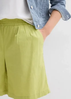 bonprix Nachhaltigere Materialien|Hosen^Bermuda aus Leinen-Baumwoll-Mix mattpistazie