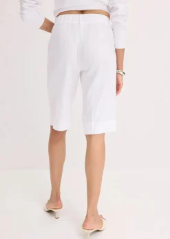 bonprix Hosen|Shorts^Bermuda aus Leinen-Mix weiß