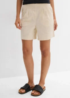 bonprix Shorts|Hosen^Bermuda aus reiner Baumwolle kieselbeige