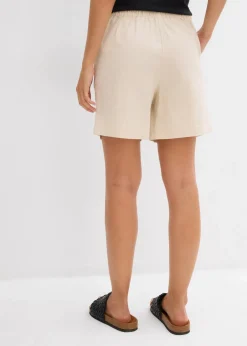 bonprix Shorts|Hosen^Bermuda aus reiner Baumwolle kieselbeige