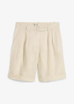 bonprix Bekleidung·Outdoorbekleidung|Bekleidung·Kleider^Bermudashorts aus reinem Leinen hellsand