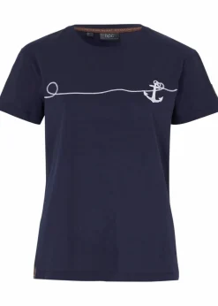 bonprix Nachhaltigere Materialien|Shirts & Tops^Besticktes T-Shirt dunkelblau