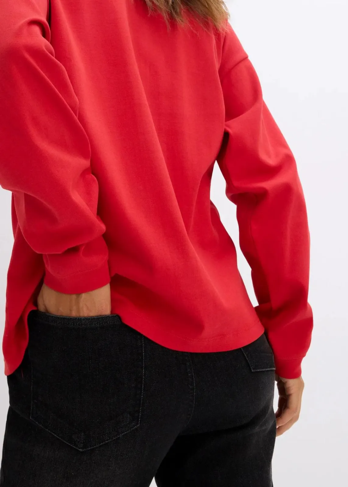 bonprix Shirts & Tops^Besticktes Weihnachts-Langarmshirt, oversized salsarot