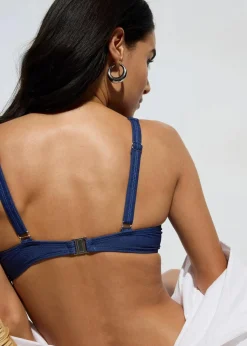 bonprix Mix & Match|Bikinis^Bügel Bikini Oberteil in Jeansoptik dunkelblau denim
