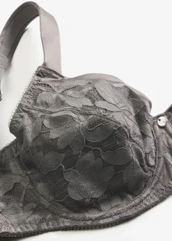 bonprix Wäsche·Dessous|Wäsche·Große Cups D-H^Bügel-BH mit gepolsterten Trägern und Glanzeffekt granitgrau
