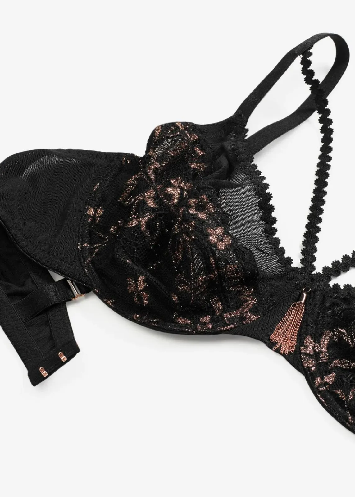 bonprix Wäsche·Dessous|Wäsche·Große Cups D-H^Bügel-BH mit Glitzergarn schwarz/kupfer