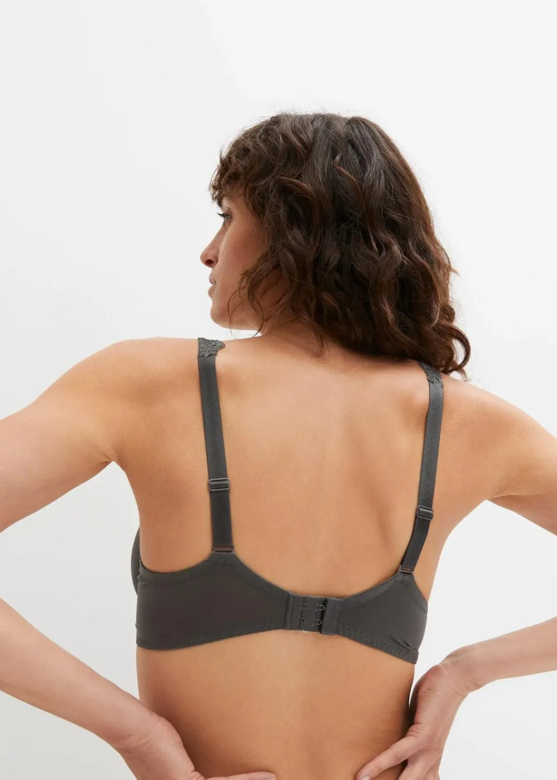 bonprix Große Cups D-H|Nachhaltigere Materialien^Bügel-BH mit zarter Spitze (2er Pack) naturbeige+anthrazit
