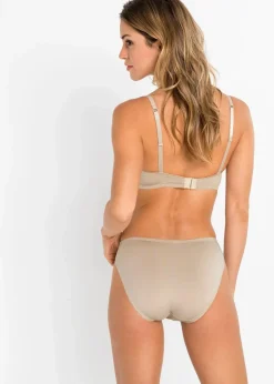 bonprix Große Cups D-H|Nachhaltigere Materialien^Bügel-BH mit zarter Spitze (3er Pack) schwarz + weiß + kreidebeige