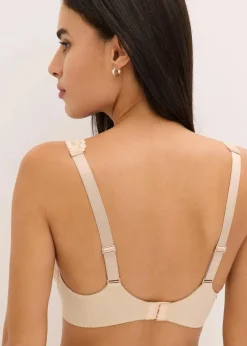 bonprix Wäsche·Dessous|Wäsche·Große Cups D-H^Bügel-BH mit zarter Spitze (2er Pack) kreidebeige/schwarz