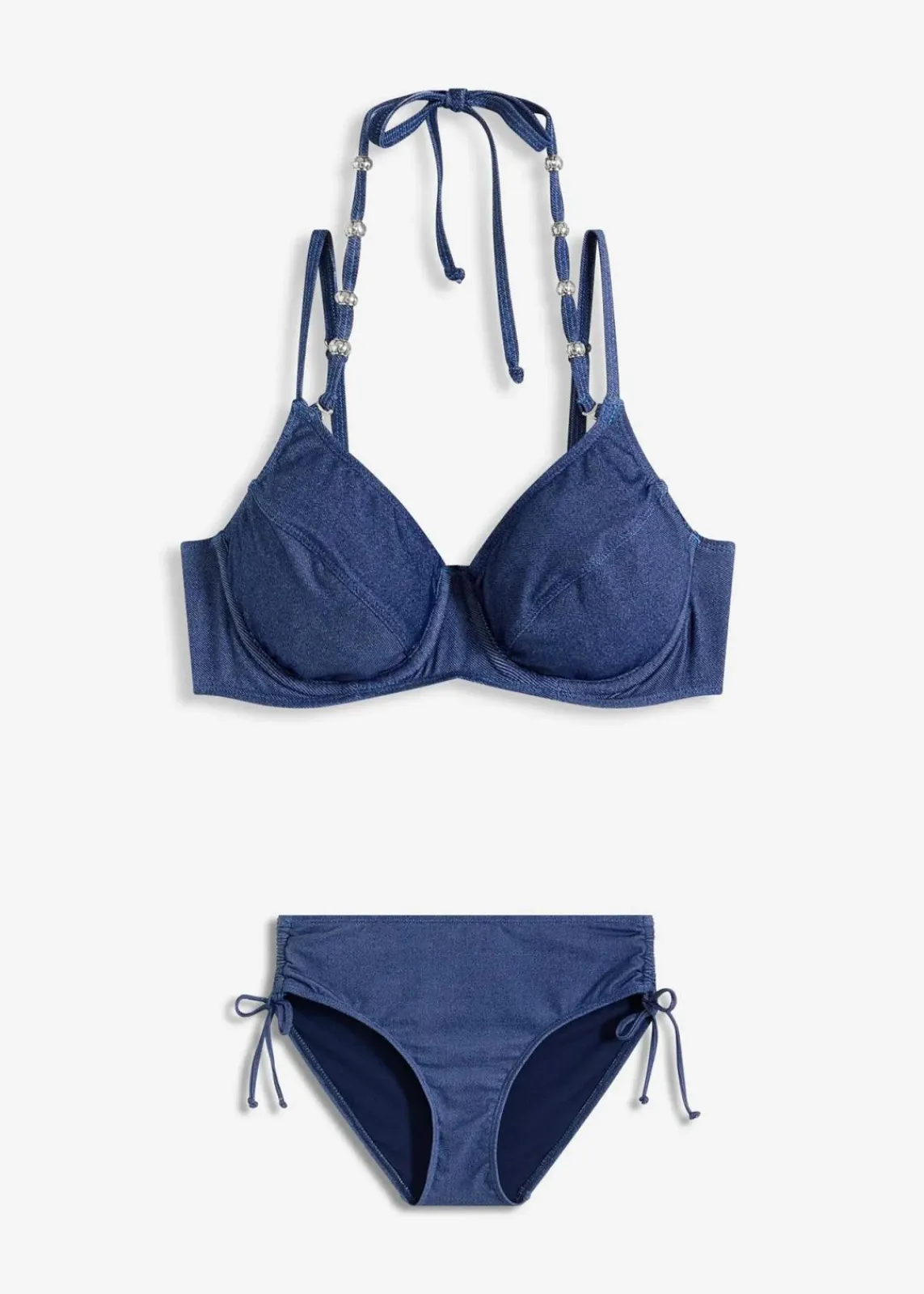 bonprix Bademode·Bikinis|Bikinis^Bügel-Bikini in Jeansoptik (2-tlg.Set) dunkelblau denim