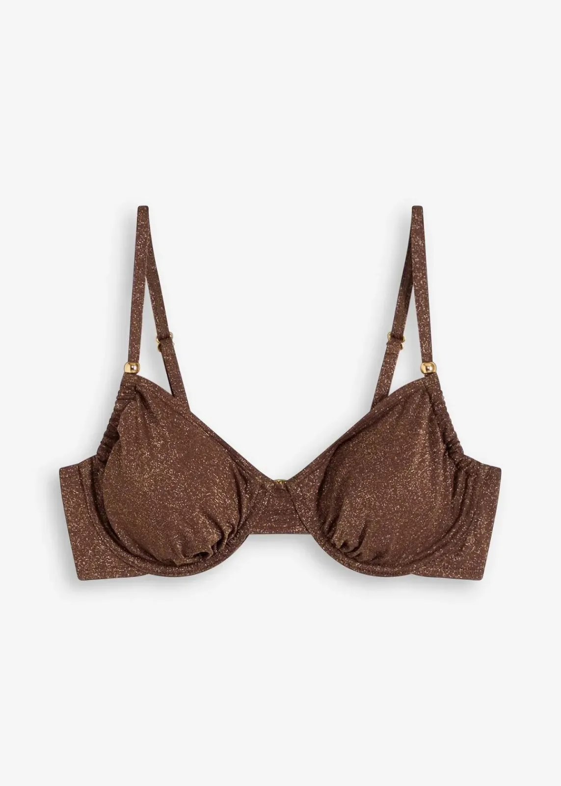 bonprix Bikinis|Mix & Match^Bügel-Bikinioberteil aus glitzerndem Material braun