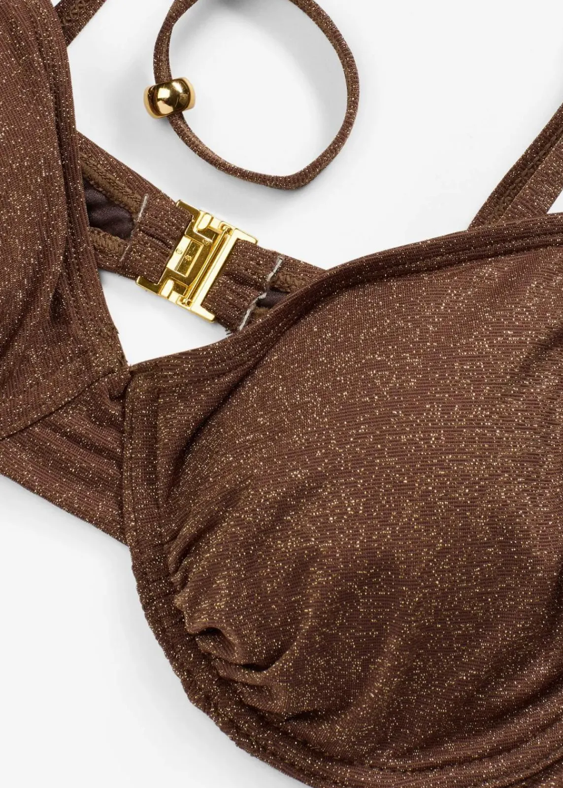 bonprix Bikinis|Mix & Match^Bügel-Bikinioberteil aus glitzerndem Material braun