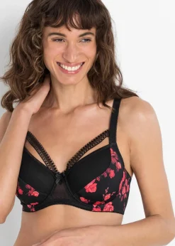 bonprix Nachhaltigere Materialien|Bhs^BH mit Bügel schwarz geblümt