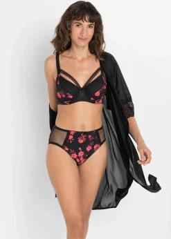 bonprix Wäsche·Dessous|Wäsche·Große Cups D-H^BH mit Bügel schwarz geblümt