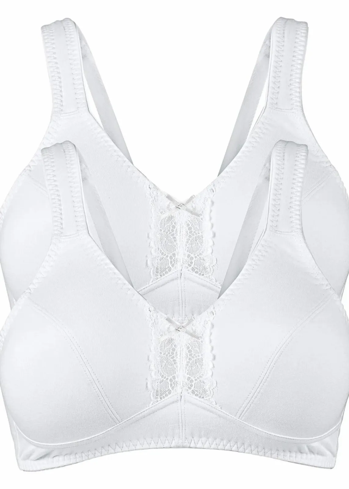 bonprix Große Cups D-H|Nachhaltigere Materialien^BH ohne Bügel mit Bio-Baumwolle (2er Pack) 2x weiß