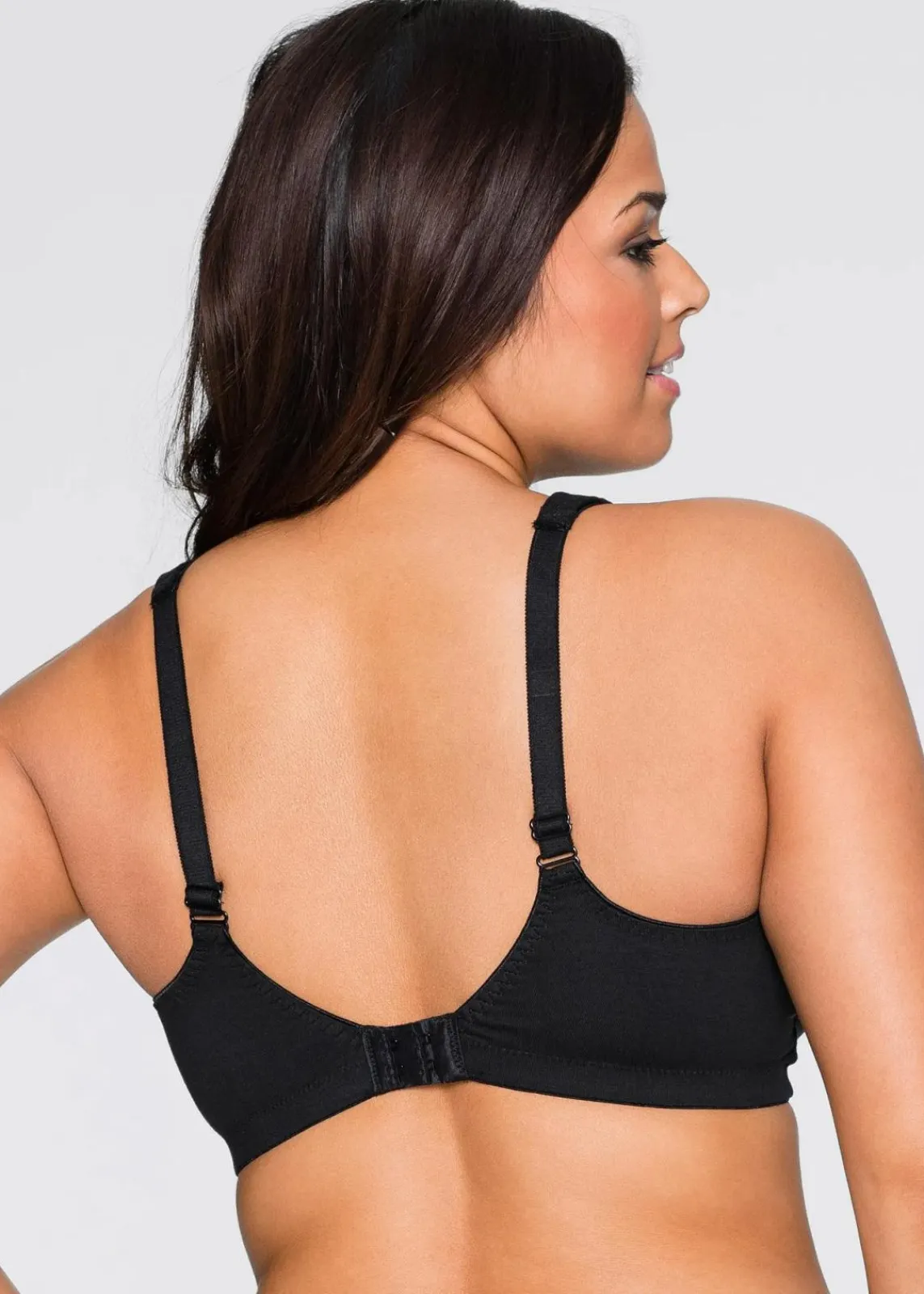 bonprix Große Cups D-H|Nachhaltigere Materialien^BH ohne Bügel mit Bio-Baumwolle (2er Pack) schwarz+weiß