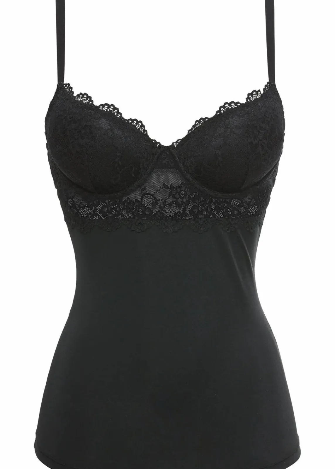 bonprix Wäsche·Corsagen & Negligés|Wäsche·Basics^BH-Hemd aus glatter Microfaser schwarz