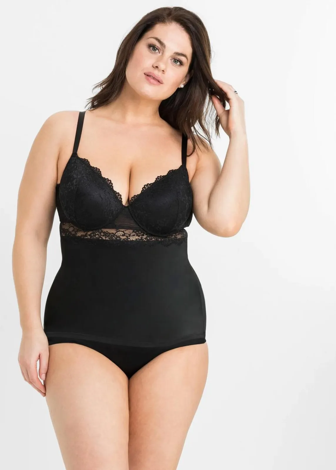 bonprix Wäsche·Corsagen & Negligés|Wäsche·Basics^BH-Hemd aus glatter Microfaser schwarz