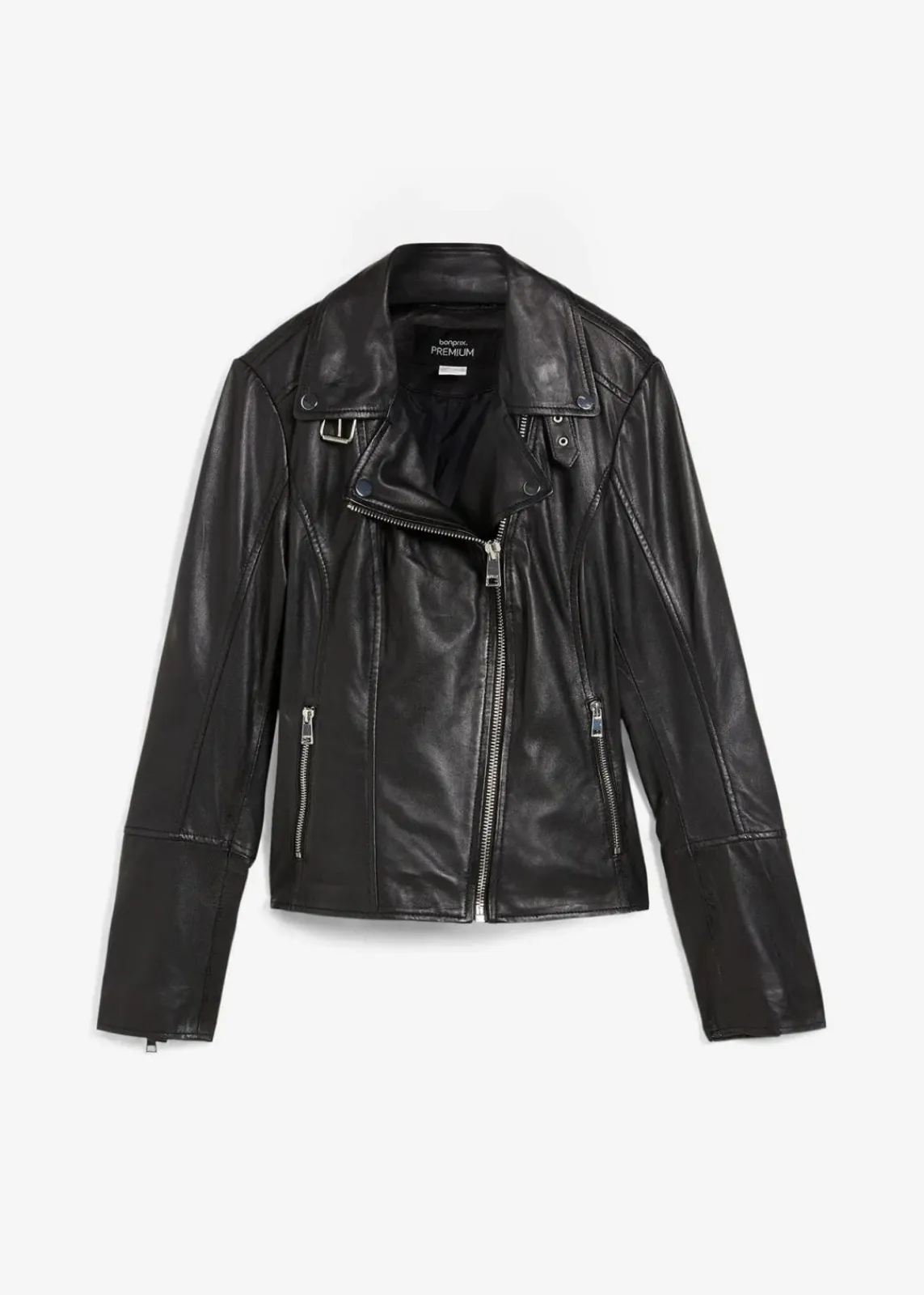 bonprix Jacken & Mäntel|Premium^Bikerjacke aus Nappaleder schwarz