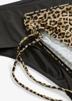 bonprix Nachhaltigere Materialien|Mix & Match^Bikinihose (2er Pack) anthrazit/beige leo bedruckt