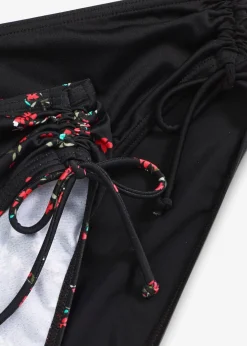 bonprix Nachhaltigere Materialien|Mix & Match^Bikinihose (2er Pack) mit seitlicher Schnürung schwarz + schwarz floral