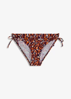 bonprix Nachhaltigere Materialien|Bademode·Tankinis^Bikinihose mit Bindedetail lila/hellbraun leo bedruckt