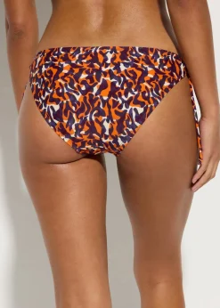 bonprix Nachhaltigere Materialien|Bademode·Tankinis^Bikinihose mit Bindedetail lila/hellbraun leo bedruckt