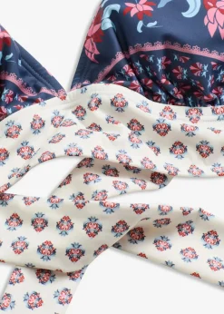 bonprix Nachhaltigere Materialien|Bikinis^Bikinioberteil mit breitem Bund blau/rosa bedruckt