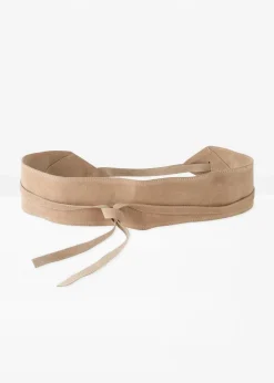 bonprix Gürtel|Schuhe & Accessoires In Spezialgrößen·Gürtel^Bindegürtel aus Leder latte macchiato