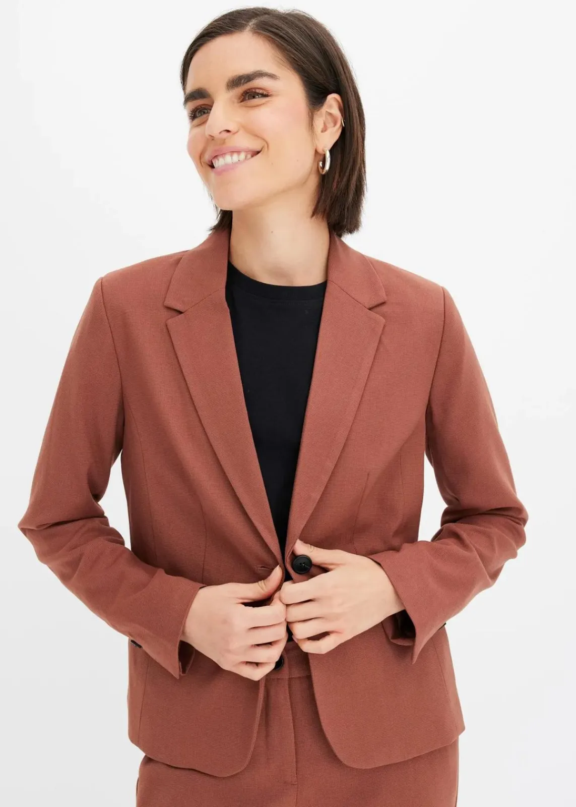 bonprix Blazer|Bekleidung·Basics^Blazer rauchbraun