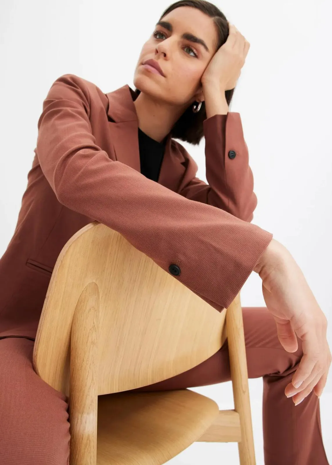 bonprix Blazer|Bekleidung·Basics^Blazer rauchbraun