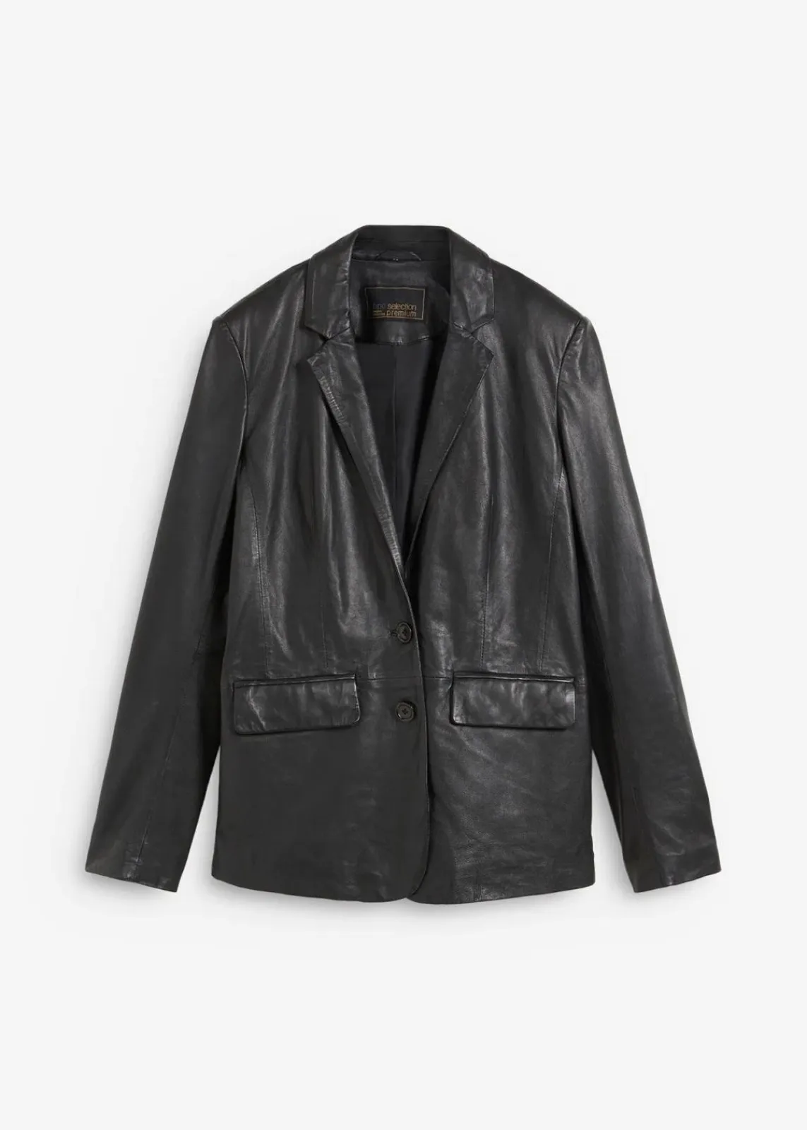 bonprix Blazer|Premium^Blazer aus Lammnappa schwarz