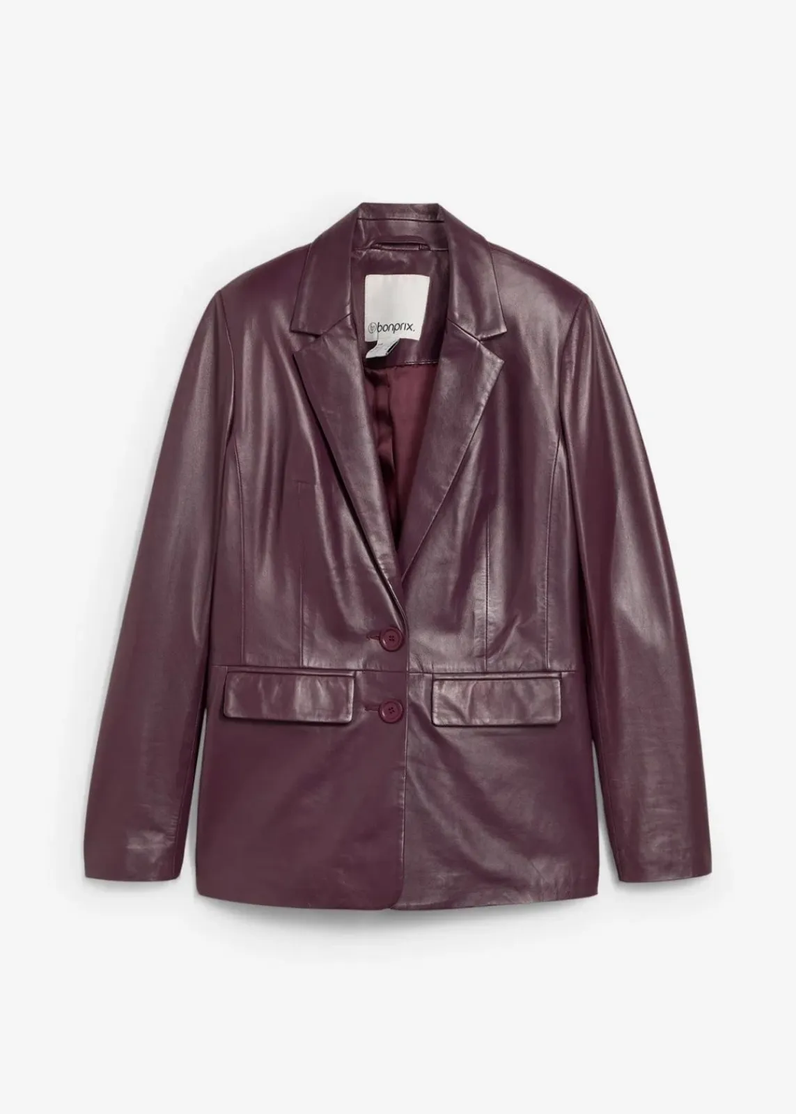 bonprix Bekleidung·Basics|Premium^Blazer aus Lammnappa weinrot