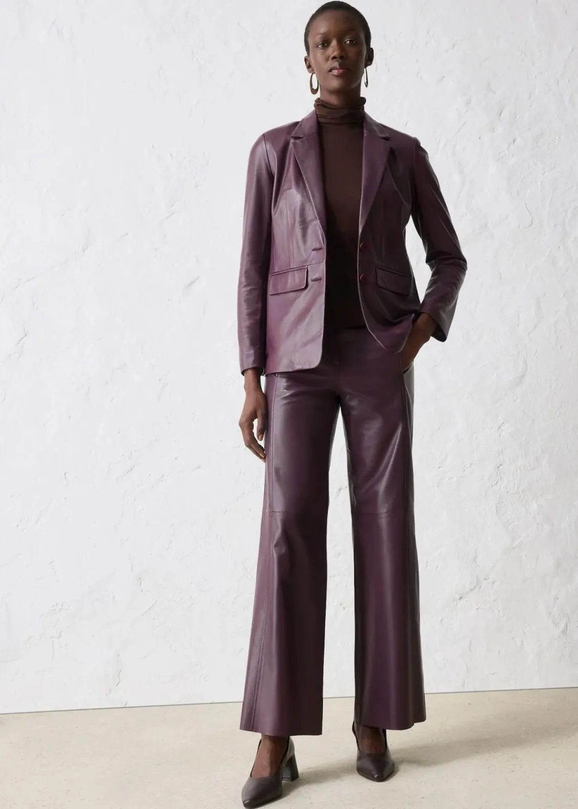 bonprix Bekleidung·Basics|Premium^Blazer aus Lammnappa weinrot