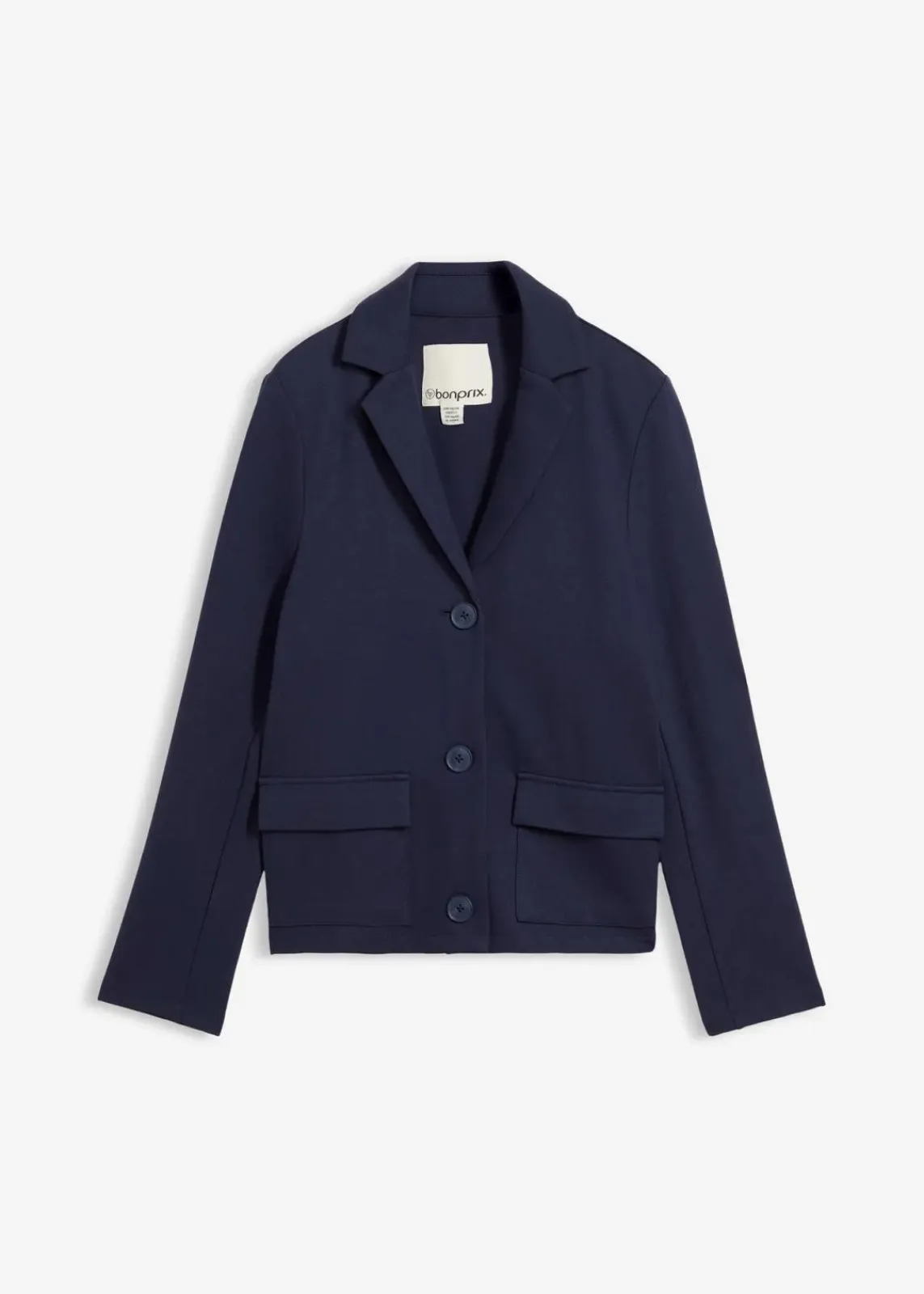 bonprix Bekleidung·Basics|Bekleidung·Blusen & Tuniken^Blazer aus Punto di Roma dunkelblau