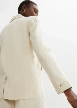 bonprix Bekleidung·Basics|Blazer^Blazer aus reinem Leinen hellsand
