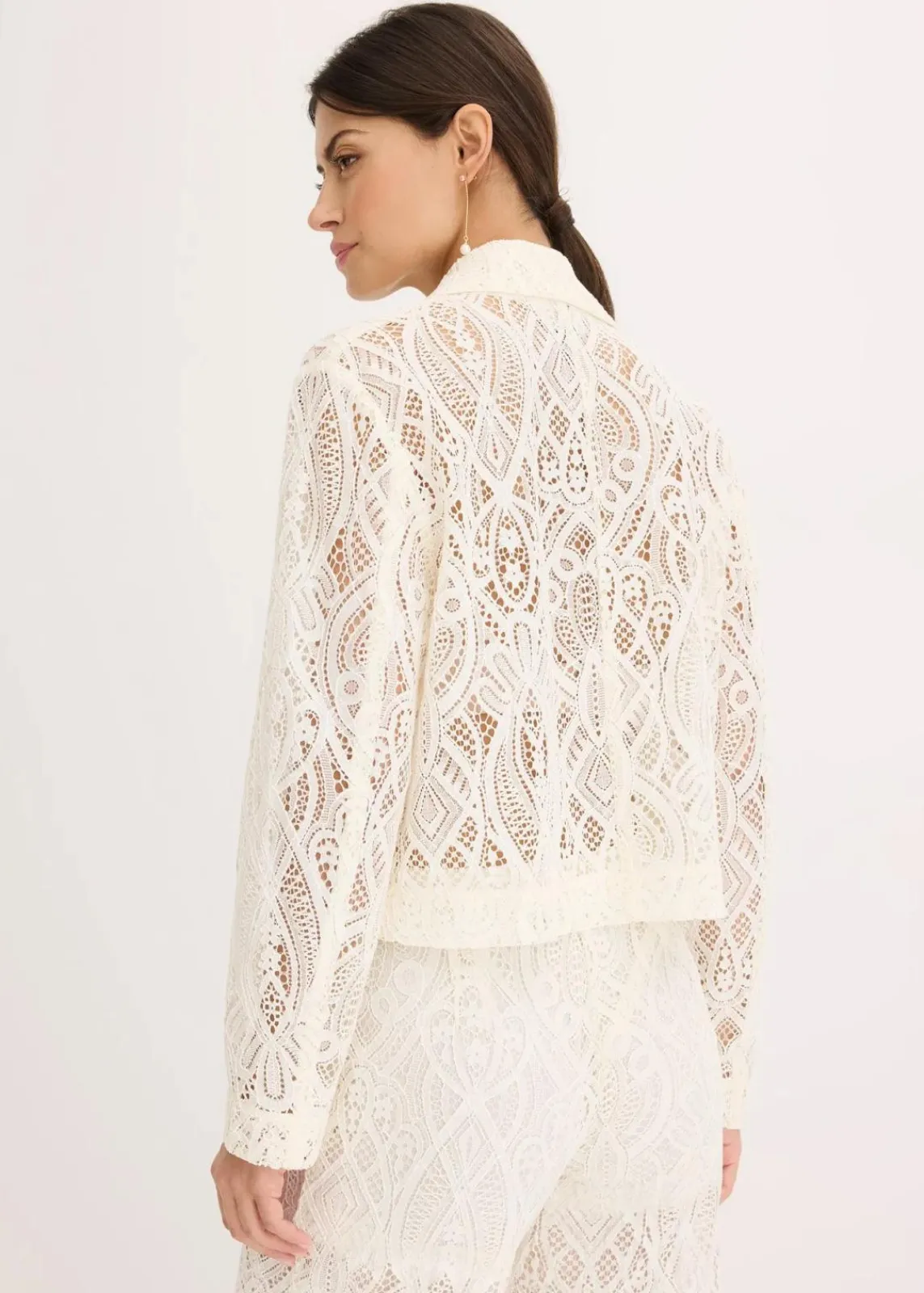 bonprix Blazer^Blazer aus Spitze creme