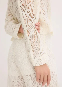 bonprix Blazer^Blazer aus Spitze creme