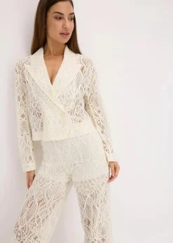 bonprix Blazer^Blazer aus Spitze creme