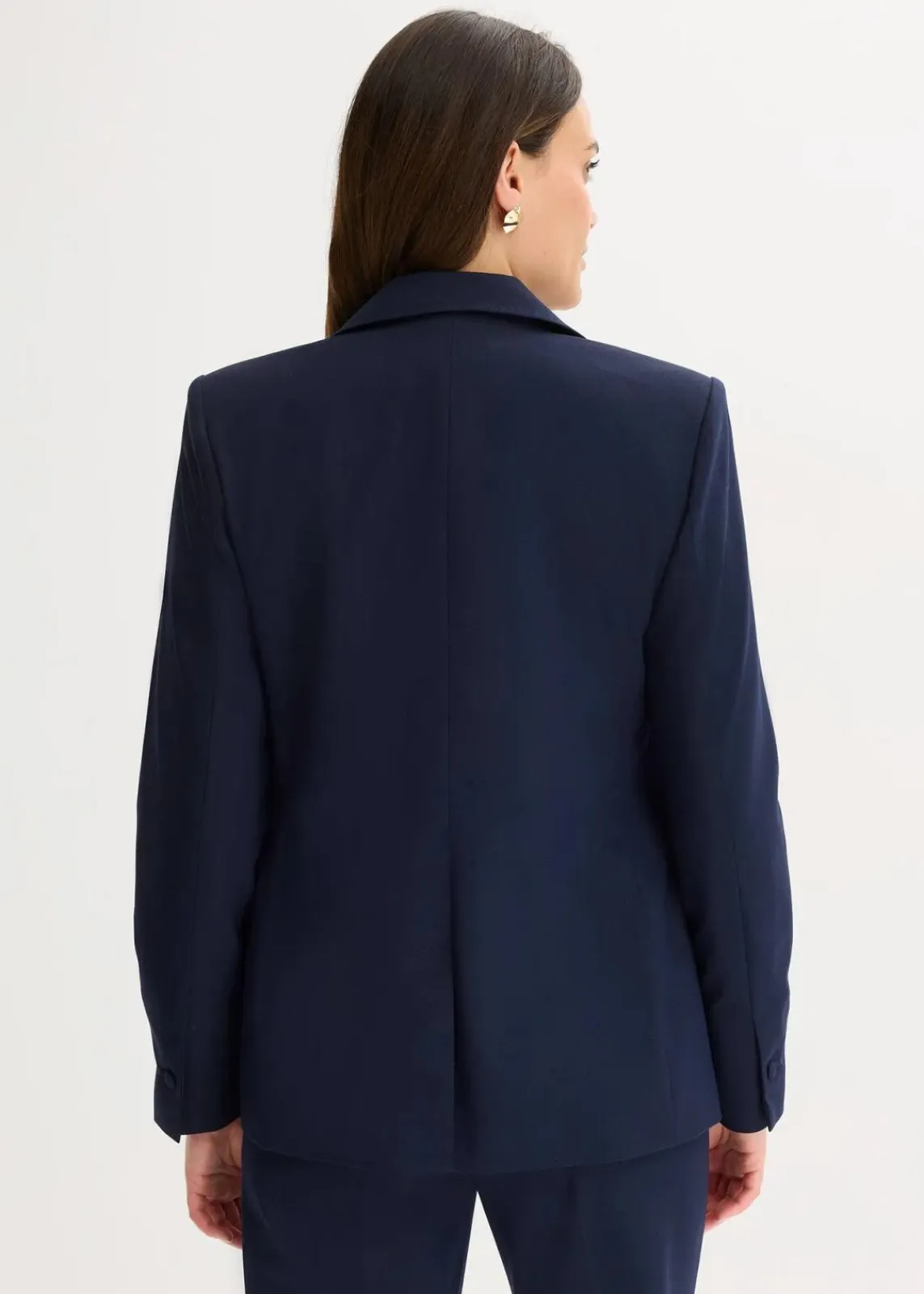 bonprix Bekleidung·Basics|Blazer^Blazer mit dekorativen Handstich Details dunkelblau