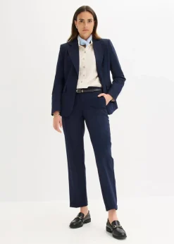 bonprix Bekleidung·Basics|Blazer^Blazer mit dekorativen Handstich Details dunkelblau