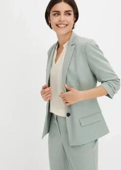 bonprix Nachhaltigere Materialien|Blazer^Blazer mit drapierten Ärmeln rauchgrün