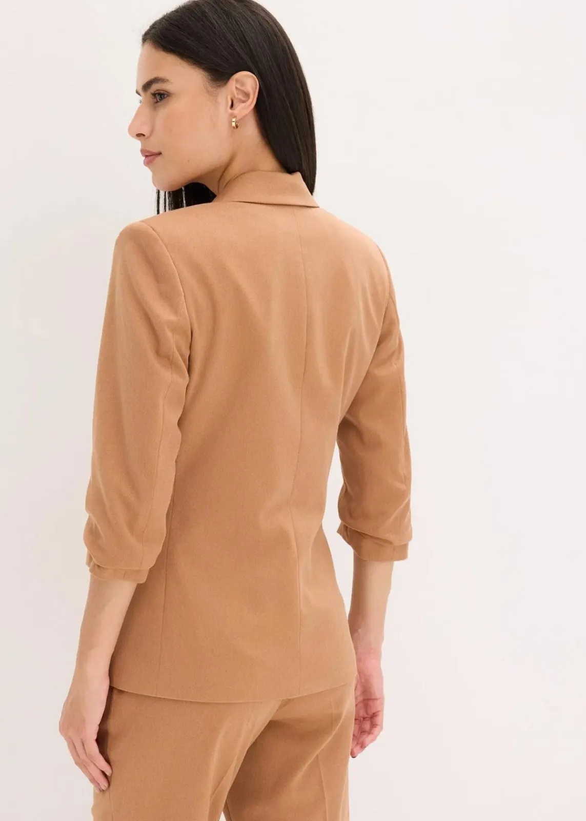 bonprix Bekleidung·Basics|Blazer^Blazer mit drapierten Ärmeln mokkabraun