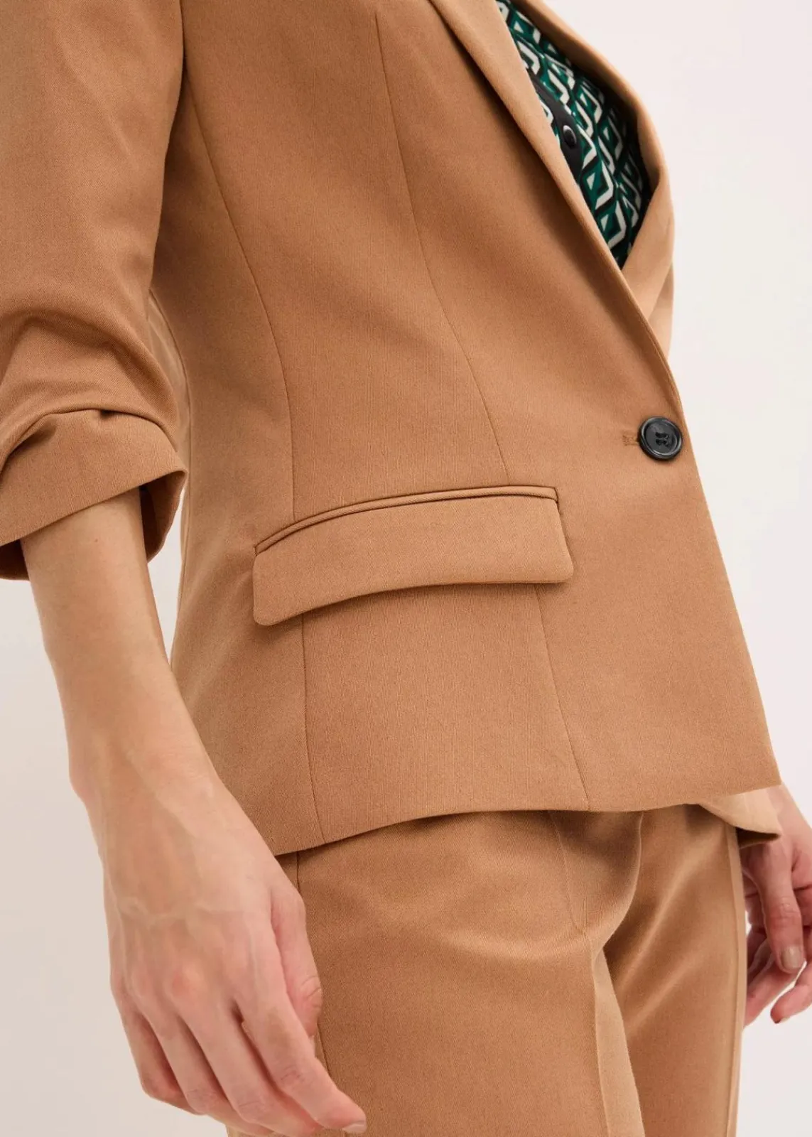 bonprix Bekleidung·Basics|Blazer^Blazer mit drapierten Ärmeln mokkabraun