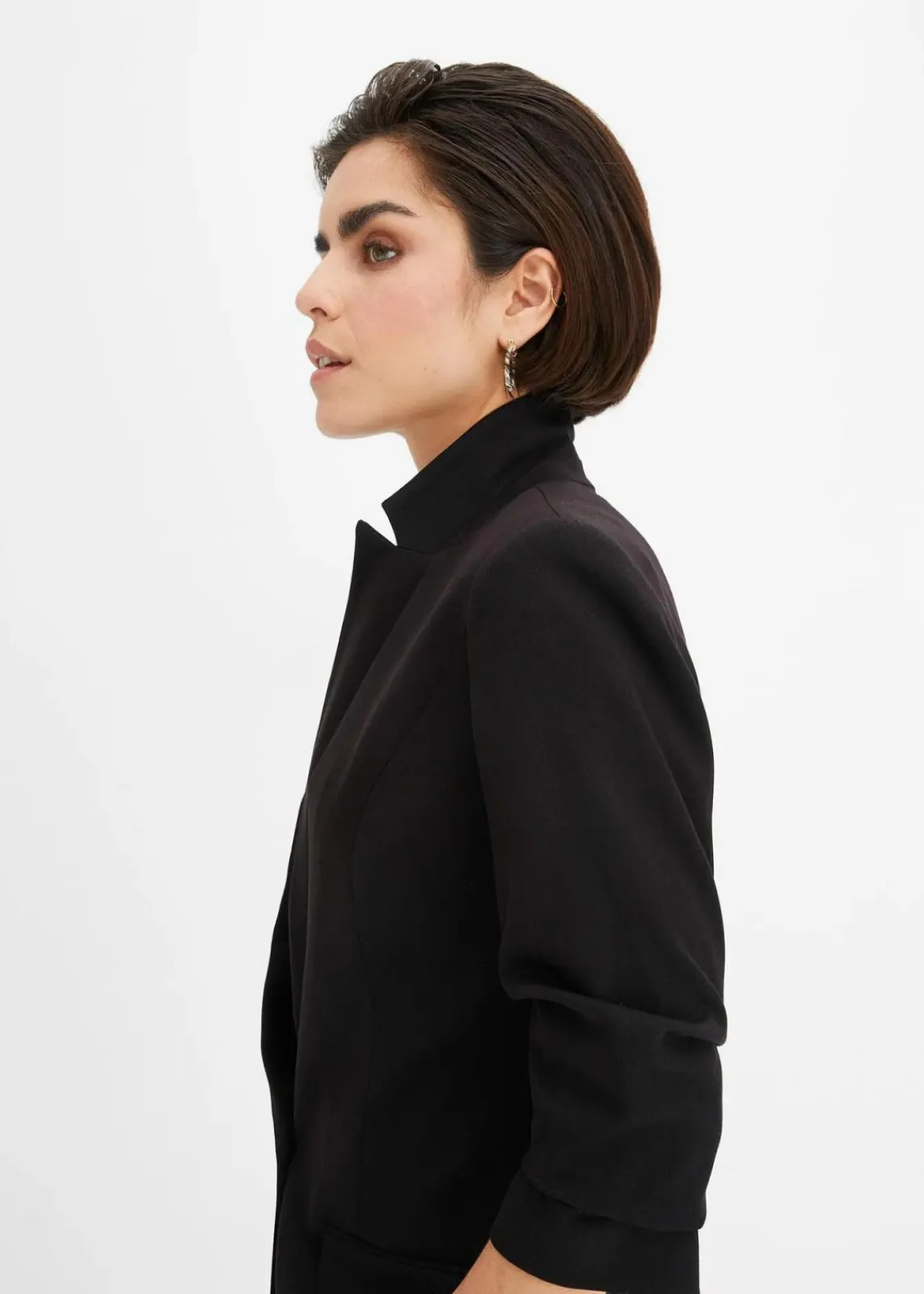 bonprix Nachhaltigere Materialien|Blazer^Blazer mit drapierten Ärmeln schwarz