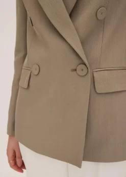 bonprix Bekleidung·Basics|Blazer^Blazer mit Lyocell im Crinklelook helloliv