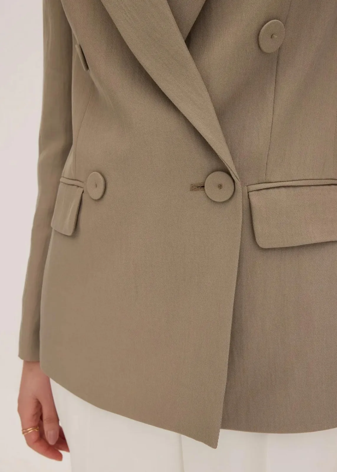 bonprix Bekleidung·Basics|Blazer^Blazer mit Lyocell im Crinklelook helloliv
