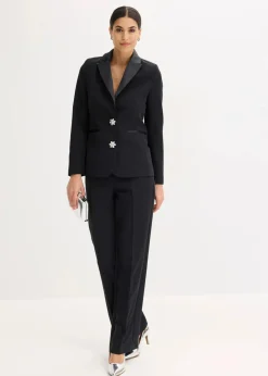 bonprix Bekleidung·Basics|Festliche Mode^Blazer mit Schmuckknöpfen schwarz