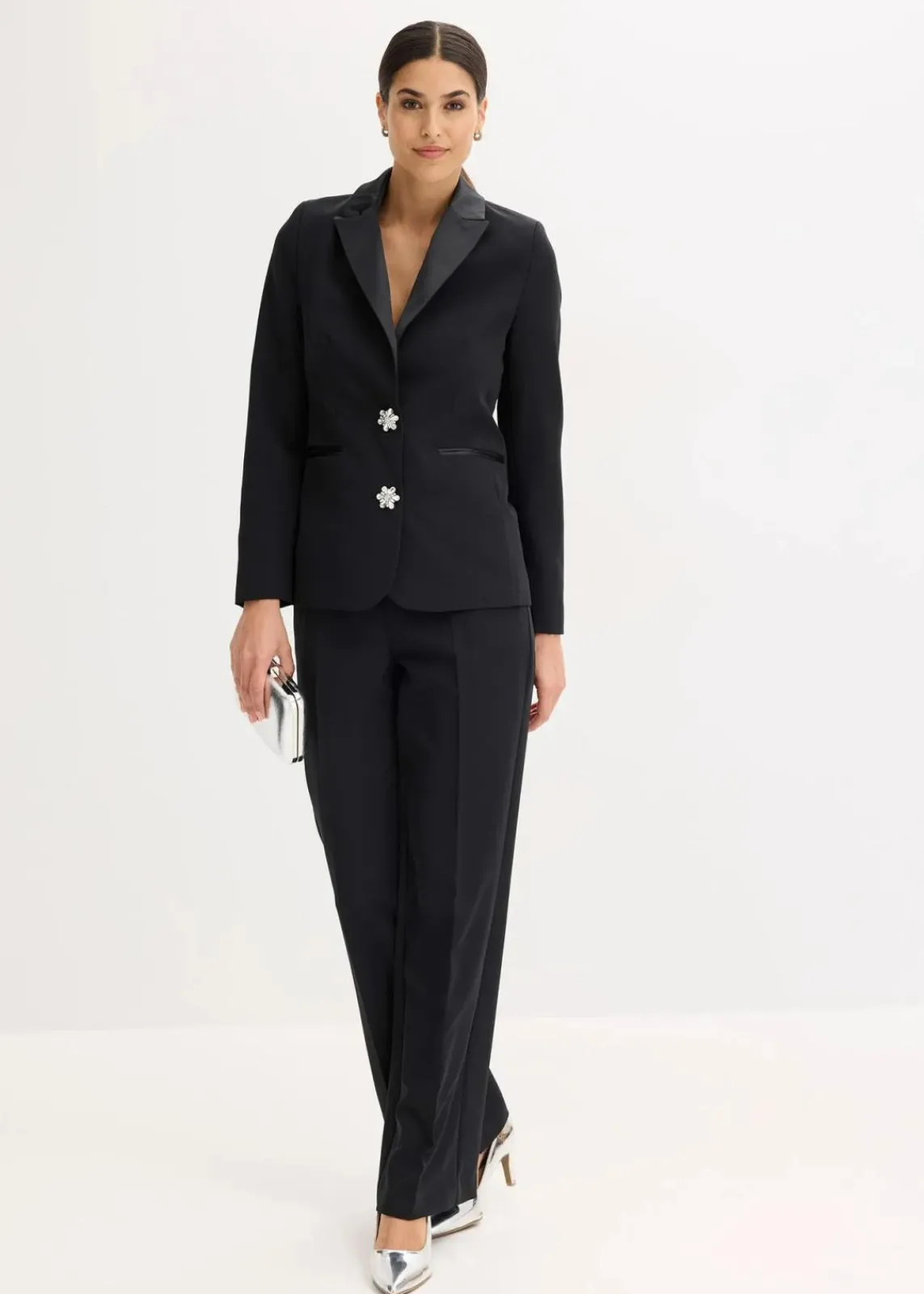 bonprix Bekleidung·Basics|Festliche Mode^Blazer mit Schmuckknöpfen schwarz