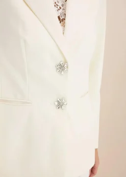 bonprix Blazer^Blazer mit Schmuckknöpfen wollweiß